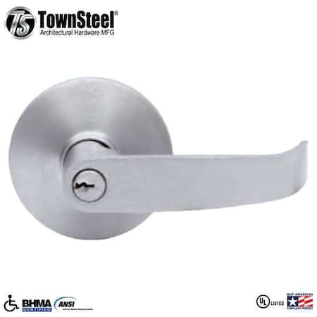 Townsteel F09 Storeroom, Night Latch, Key Retracts Latch Bolt, for Concealed V/R Exit Device, SC Kwy, Satin Ch TNS-ED8900LQ-09-C-SC-626